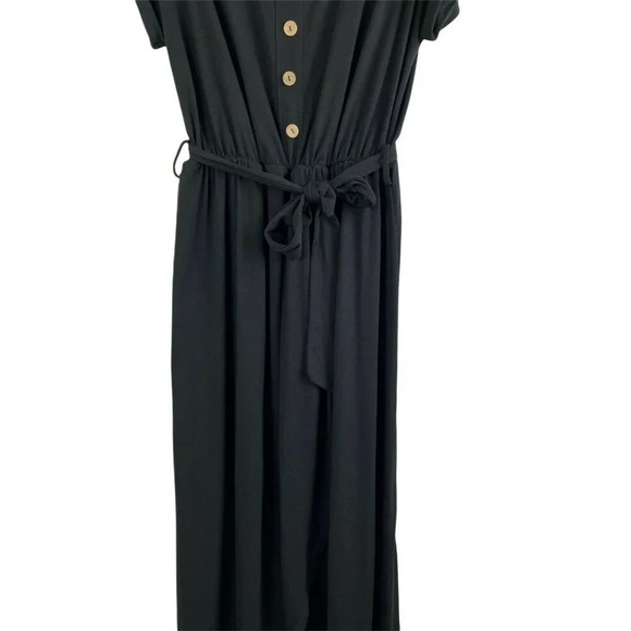 SHEIN Women Button Detail Belted Tulip Hem Dress Size M - Picture 7 of 9